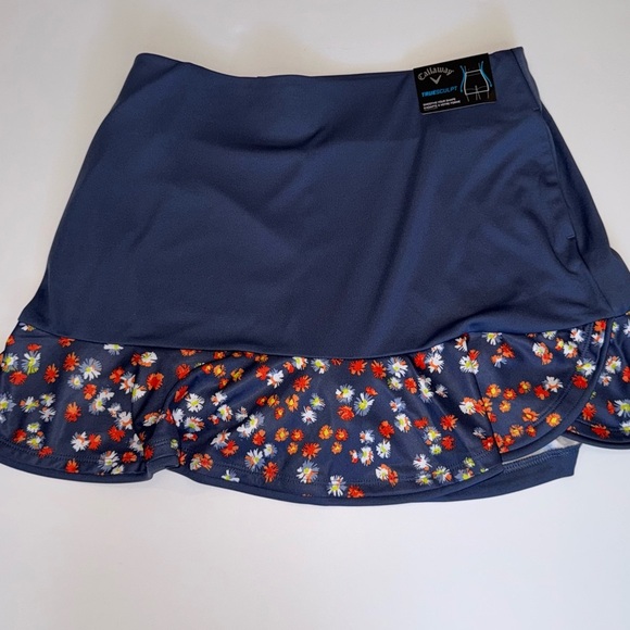 Callaway Skort Medium Floral TrueSculpt Skirt Opti Dri Blue NWT - Picture 10 of 11